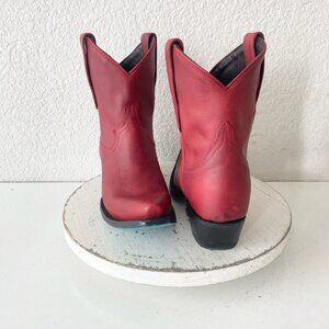 Lane EMMA JANE Womens Cowboy Bootie 7.5 Red Leather Western Cowgirl Short Boots